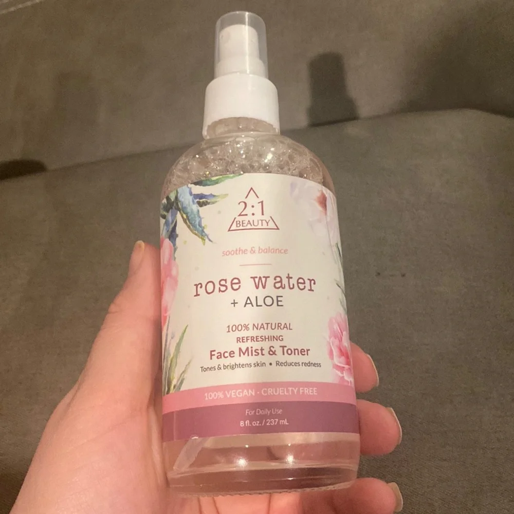 2:1 beauty rose water and aloe face mist and toner